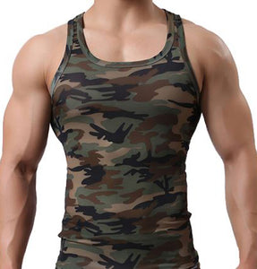 Camouflage Singlet Bodybuilding Vest Elastic  Fabric  Bodybuilding Vest  Camouflage Singlet  Clothing  Elastic  