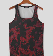 Load image into Gallery viewer, Striped Dragon Pattern Printed Vests GR236