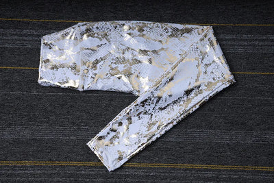 Snake Print Glitter Elastic Leggings GP159