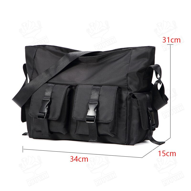 Large Capacity Waterproof Messenger Shoulder Bag Men Casual Crossbody School Bag for Teenage Outdoor Women Black Travel Bags New GB129