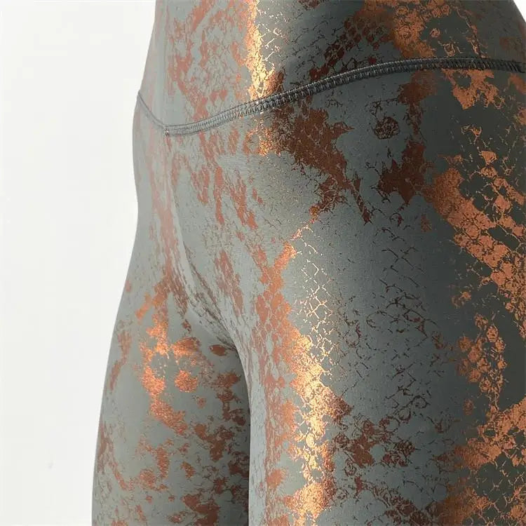 Snake Print Glitter Elastic Leggings GP159