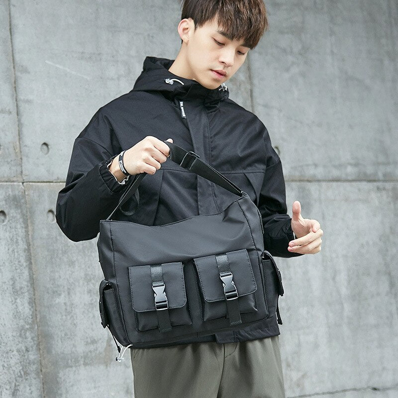 Large Capacity Waterproof Messenger Shoulder Bag Men Casual Crossbody School Bag for Teenage Outdoor Women Black Travel Bags New GB129