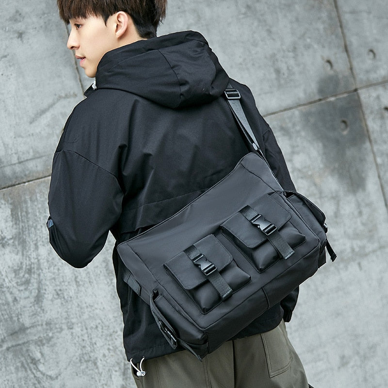 Large Capacity Waterproof Messenger Shoulder Bag Men Casual Crossbody School Bag for Teenage Outdoor Women Black Travel Bags New GB129