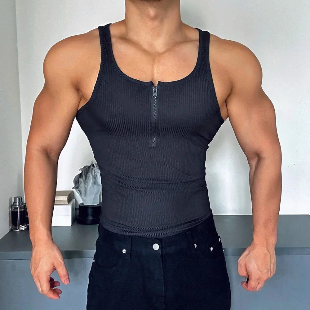 Sexy Half Zip Tank Top F106