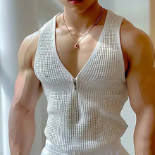 Load image into Gallery viewer, Korean Style Mens Hollow Mesh V-neck GR241