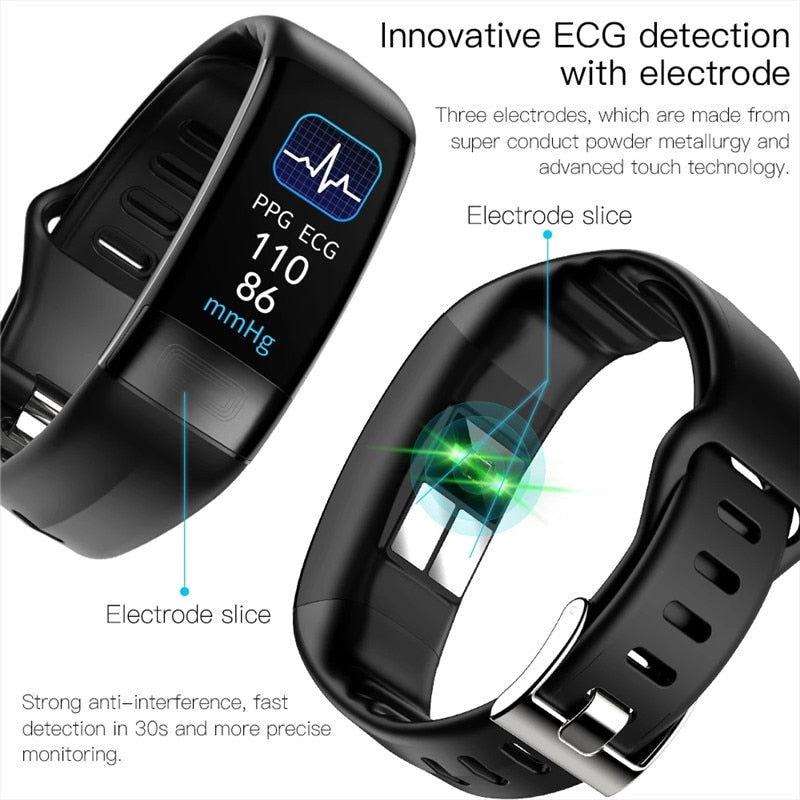 ECG+PPG Smart Wristband Fitness Tracker for Women Men Calorie Blood Pressure Waterproof Sport Smartband Health Smartwatch AC151