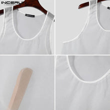 Load image into Gallery viewer, Korean Style Men&#39;s Dense Mesh Perspective U-neck Tank Tops F105