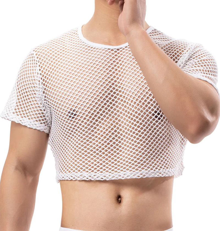 Sexy Transparent Mesh Crop Tops F104