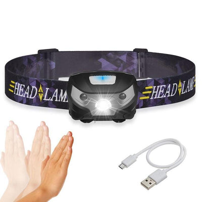 LED Headlamp 3000LM Mini Body Motion Sensor AC130