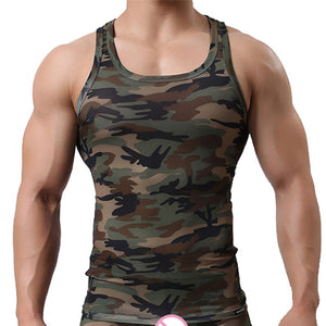 Camouflage Singlet Bodybuilding Vest Elastic Clothing GR221