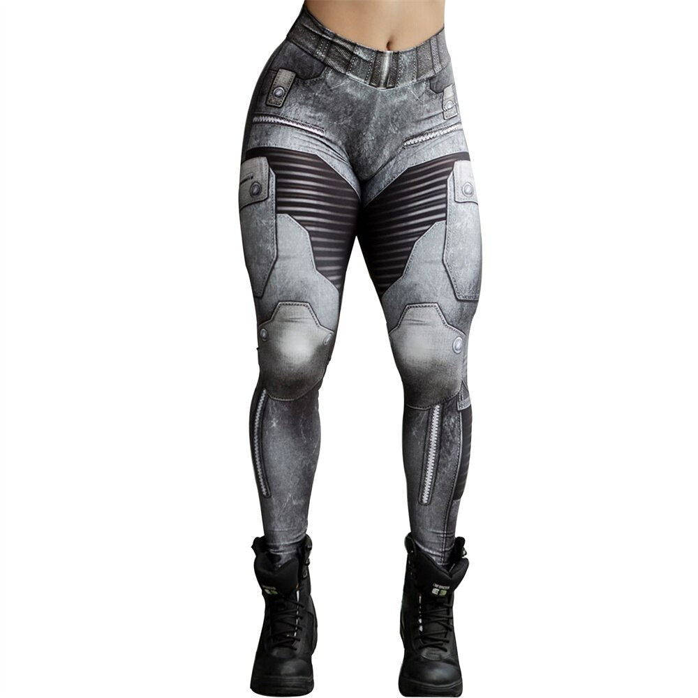 Punk Style Jeans 3D Print Women Sports Leggings GP152