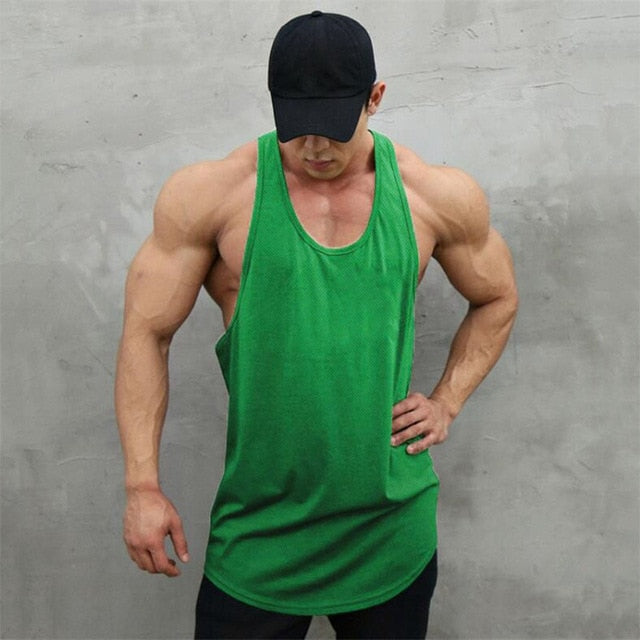 Muscle Gym Men's Tank Top, Y-Back Muscle Sleeveless Active Sports Athletic  T-Shirt, Breathable Quick Dry-Fit Gym Fitness Vests, Training Running  Bodybuilding Stringer Vest (Green-S) : : Fashion